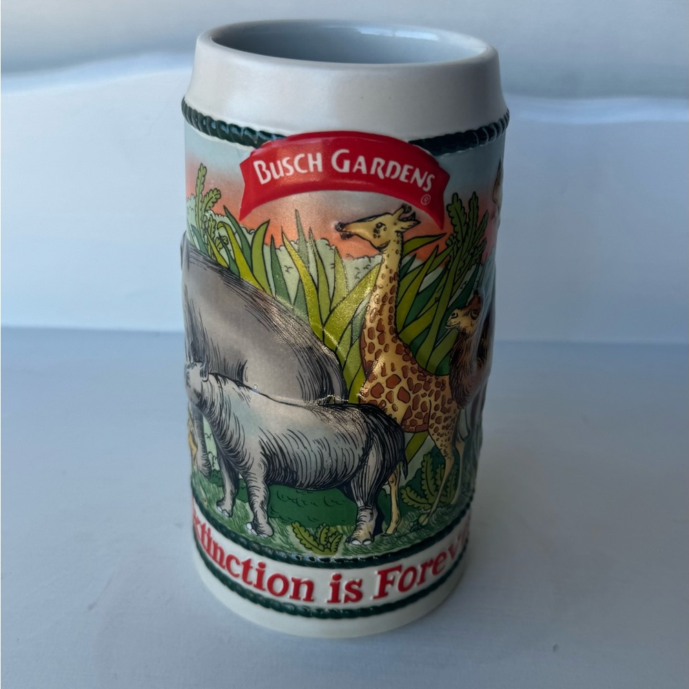 Ceramarte Anheuser Busch Gardens Extinction Is Forever Stein Beer Mug